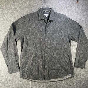 Peter Millar Shirt Mens Large Geometric Pattern Button Down Long Sleeve Casual